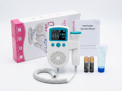 Fetal Doppler Baby Heartbeat Monitor with Ultrasound Gel – Easy Home Pregnancy Monitoring