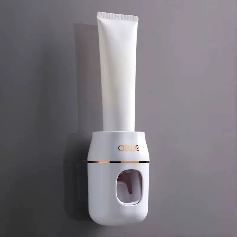 Automatic Toothpaste Dispenser & Toothbrush Holder Rack