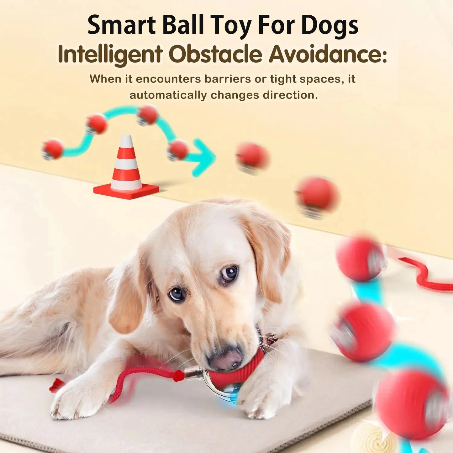 CrazyRoll Smart Ball Toy for Cats & Small Dogs