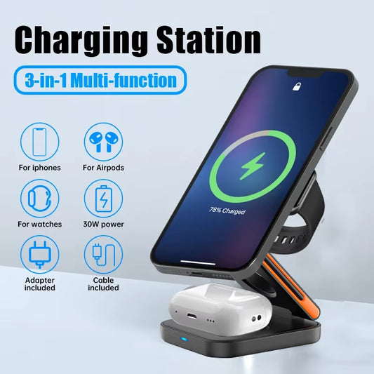Magnetic 3-in-1 Wireless Charger